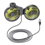 Ventilateur de voiture  double tte, ventilateur de vhicule usb portable, refroidissement silencieux ...