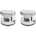 Ventouse poign�e porte 2 pi�ces pour tiroir armoire r�frig�rateur verre portable argent