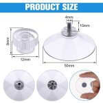 Ventouse a visser, 12 pices 50mm ventouses transparentes avec filetage, extra fortes pvc plastique suspension ...