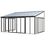 V�randa en aluminium et polycarbonate avec protection uv - 20, 9 m� - anthracite - mathilda