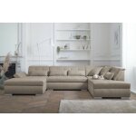 Lisa design - vermont - canap panoramique d'angle droit - 7 places - xxl - beige