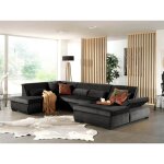 Lisa design - vermont - canapé panoramique d'angle gauche - 7 places - xxl - en velours - gris foncé Lisa design - vermont - canapé panoramique d'angle gauche - 7 places - xxl - en velours - gris foncé