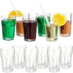 Verres, lot de 12, boissons, verre 300ml, r�cipient eau, jus, cocktails, lavable lave - vaisselle, transparent ...
