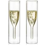 Verres � champagne en cristal � double paroi en vrac, verre tulipe classique sans poign�e en verre transparent ...