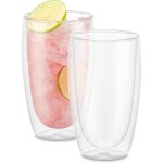 Verres double paroi 2 pi�ces ? tasses caf� 450ml ? gobelets thermiques ? borosilicate souffl� ? lave ...