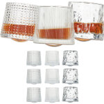Verres � whisky, set de 12, 3 mod�les diff�rents, 150 ml, tumbler, originaux, hxd : 7, 5 x 8 cm, transparent ...