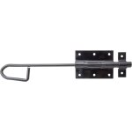 Verrou baonnette robuste avec gche soude ? plastifi noir ? platine 90 x 67 mm ? marque alberts