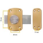 Verrou  bouton besser 3 cls 45 mm (trous 70x38 mm) 45mm s'entrouvrant