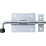 Verrou de box zingu avec poigne ronde et gche fixe 130 mm ? platine 70 x 57 mm ? marque alberts