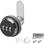 Verrou � combinaison � code � 3 chiffres pour armoire, tiroir, bo�te aux lettres (25 mm, fer noir)