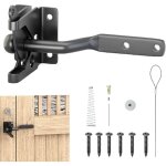 Verrou pour portail, verrou de porte noir � fermeture automatique, s�curit� pour porche ferme jardin ...