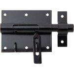 Verrou porte - cadenas avec gche intgre ? plastifi noir ? plaque 95 x 79 mm ? marque alberts