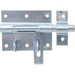 Verrou porte - cadenas zingu avec gche fixe et poigne plate ?plaque 80 x 64 mm ? longueur totale 116 ...