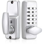 Verrou de porte  code numrique - chrom - tanche - bouton de verrouillage  combinaison - sans cl ...