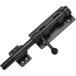 Verrou de porte coulissant robuste de avec trou de cadenas 6 inch, 160mm en acier inoxydable noir mat, ...