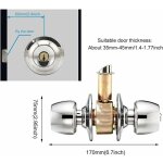 Snq - verrou de porte d'entre  cl, boutons de porte  boule avec cls, poigne de porte extrieure ...