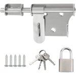 Verrou porte exterieur / interieure avec cadenas, loquet porte coulissante en acier inoxydable pour fen�tre, ...