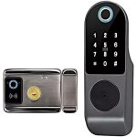Verrou de porte en fer pour cours, électroniques, empreintes digitales, serrure de porte intelligente ... Verrou de porte en fer pour cours, électroniques, empreintes digitales, serrure de porte intelligente ...
