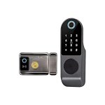 Verrou de porte en fer pour cours, lectroniques, empreintes digitales, serrure de porte intelligente ...