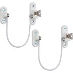 Verrou de s�curit� meuble porte fen�tre - 2pcs avec cl� de blanc restricteur c�ble 190mm - b�b� enfant ...