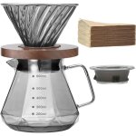 Verser over cafeti�re, carafe en verre borosilicat� de 600 ml avec filtre en papier taille 02 100 feuilles, ...