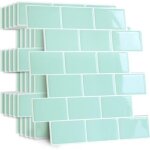 (vert)10 pi�ces plus �pais credence adhesive pour cuisine salle de bain, faux carrelage adhesif mural ...