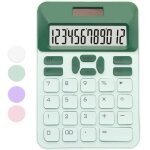 Vert calculatrice verte, bureau, maison, �cole, boutique, basique, lcd, 12 chiffres
