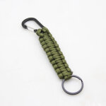 Vert militaire porte - cl�s en lani�re tiss�e � la main, lani�re anti - perte pour le camping, crochet ...