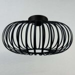 Vertigo plafonnier bamyum cage lampe noir moderne en mtal ? lustre vintage e27 40 cm pour salon, chambre ...