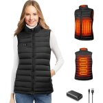 Veste chauffante femme, gilet chauffant femme avec batterie 10000mah 5v incluse, doudoune chauffante ...
