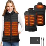 Veste chauffante femme, gilet chauffant femme avec batterie incluse, doudoune chauffante �lectrique usb ...