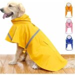 Veste poncho de pluie imperm�able pour chiens de grande taille avec capuche � bande r�fl�chissante - ...