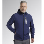 Veste de travail softshell coupe vent stretch � capuche diadora sail bleu xl