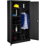 Tectake - vestiaire en mtal acier lqu poxy - 2 portes battantes renforces - noir