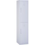 Vestiaire m�tallique 2 portes verrouillables - armoire m�tallique - 2 tringles, 4 �tag�res - acier gris ...