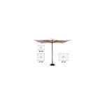 Parasol en bois - 200x300 cm mt  48 mm  6 baleines col. la havane