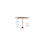 Vette - parasol en bois 'gold' - 200x300 cm m�t � 48 mm avec 6 baleines coloris / naturel
