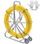 Vevor - aiguille electricien 200 m tire fils electrique fibre de verre avec support acier, 3 tetes de ...