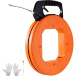 Aiguille electricien 60, 96 m tire fils electrique fibre de verre 4, 7 mm avec boitier, poignee, facile ...
