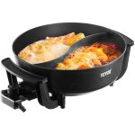 Vevor appareil a fondue chinoise shabu shabu 5 l, marmite electrique 1360 w, avec separateur double saveur ...