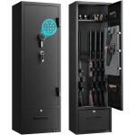 Vevor armoire a 4 fusils, coffre - fort pour armes a feu 2 facons de verrouillage par clavier numerique ...