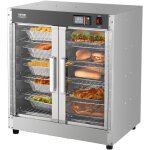 Vevor armoire chauffante a 5 niveaux, etuve traiteur avec bac a eau, chauffe assiettes double porte en ...
