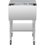 Vevor bac a glacons commercial, 610x484x935 mm, coffre a glace a roulettes sous bar 61, 6 l, en acier ...