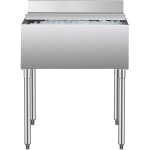 Vevor bac a glacons commercial 761x483x937 mm, coffre a glace sous bar 78, 4 l, glaciere en acier inoxydable, ...