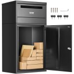 Boite a colis 500x325x909 mm boite aux lettres en acier galvanise, verrouillable a cles, avec conception ...