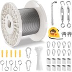 Cable acier inoxydable, 3, 18 mm x 30, 5 m, cable metallique inox 304 tresse 7x7 qualite aeronautique ...