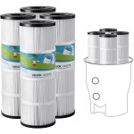 Vevor cartouche de filtre de piscine lot de 4 x 7, 4 m�, cartouche filtrante de rechange de spa compatible ...