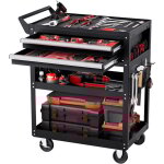 Vevor chariot a outils, 5 niveaux, chariot servante deatelier a roulettes avec 2 tiroirs, panneau perfore, ...