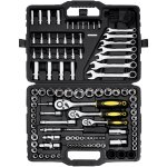 Vevor coffret deoutils de mecanicien 121pcs, douilles 1 / 4  3 / 8  1 / 2 , sae et metrique, kit deoutils ...