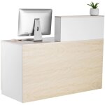 Vevor comptoir de reception 140x60x110 cm, banque deaccueil rectangulaire, bureau de reception avec tiroir ...